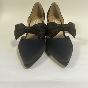 Charles David Size  Size Black Satin Bow D’Orsay Pumps Pointed Toe Formal Heels